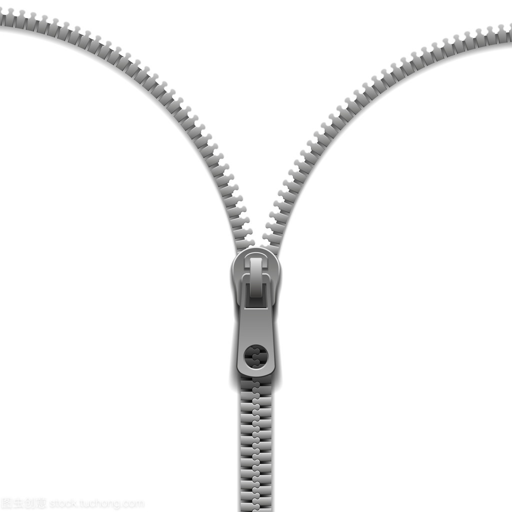 孤立在白色背景上的拉鏈