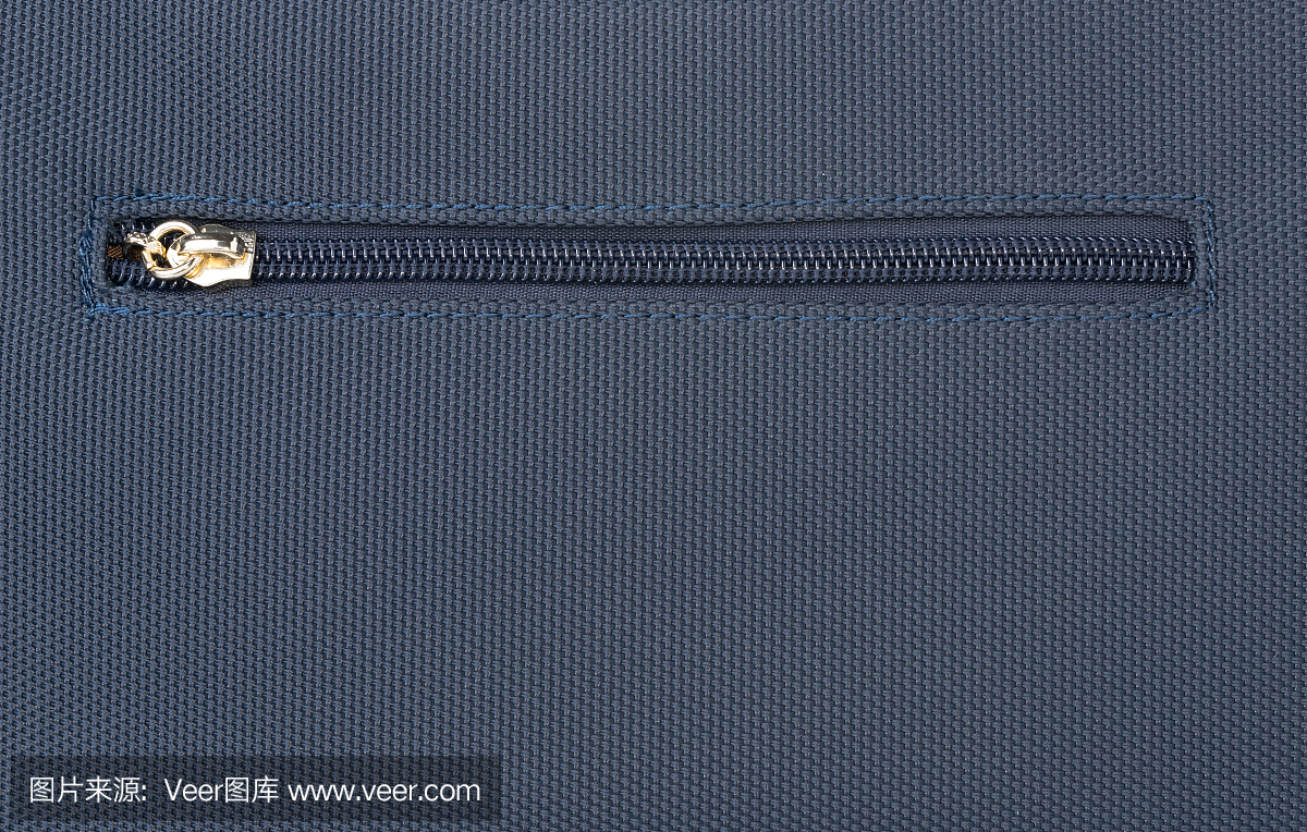 近距離拉鏈上的藍色牛仔布背景